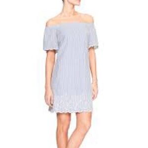 Banana Republic Factory Striped Off-Shoulder Mini Dress
